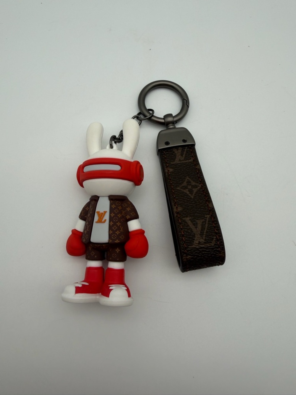 Louis Vuitton Monogram Bunny Keychain in Brown, White and Red